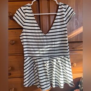 Victoria's Secret Black and White Striped Blouse